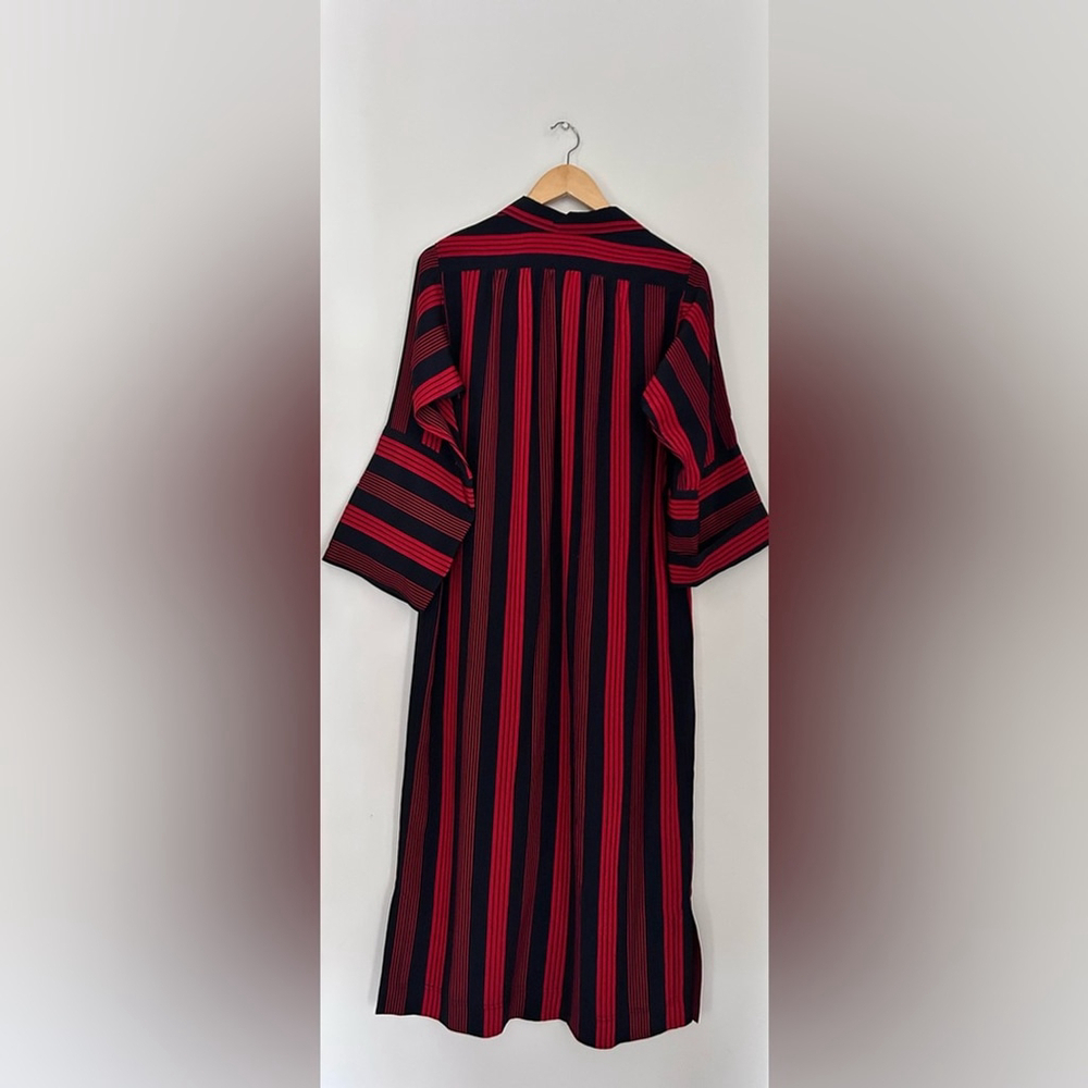 Joseph silk Vertical Striped Shirtdress midi dress red navy royal princess - Picture 9 of 11